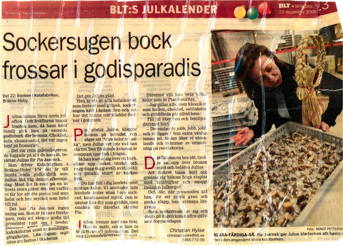 Pressklipp från BLT, 22 december 2008