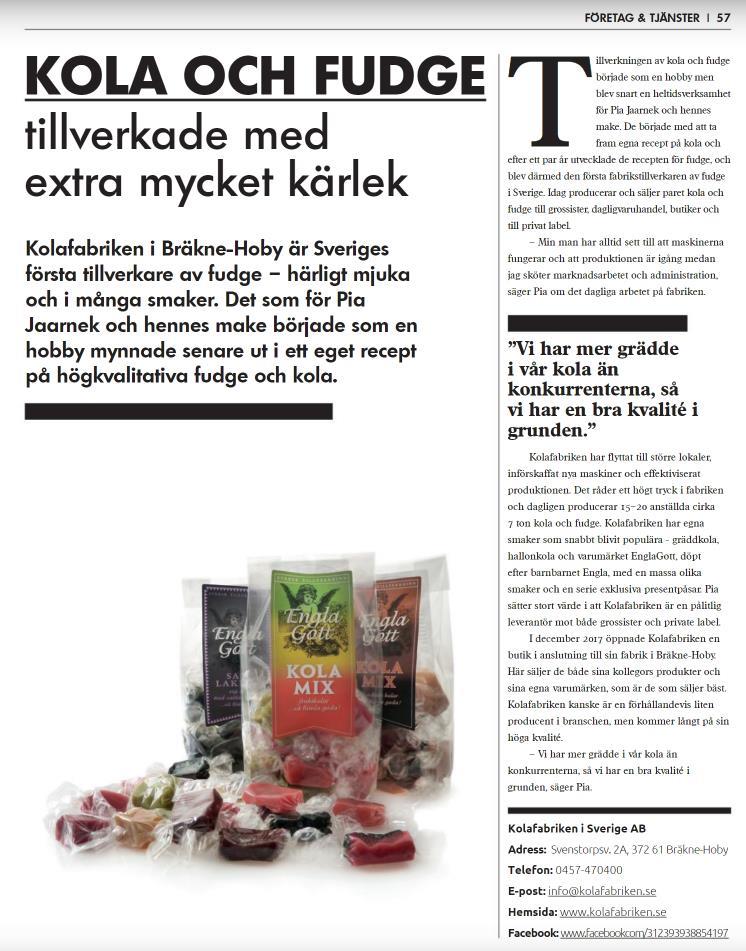 Pressklipp från Enterprise Magazine, februari 2018