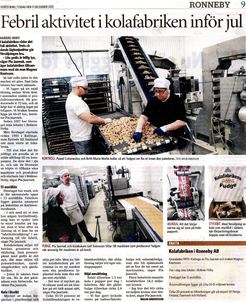 Pressklipp från Sydöstran, 11 december 2012